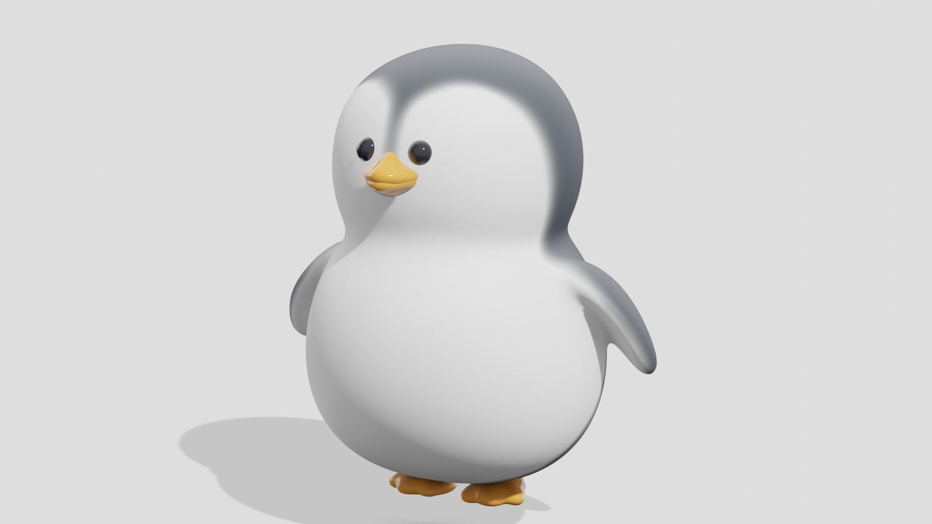 Cute little penguin  3D model_1