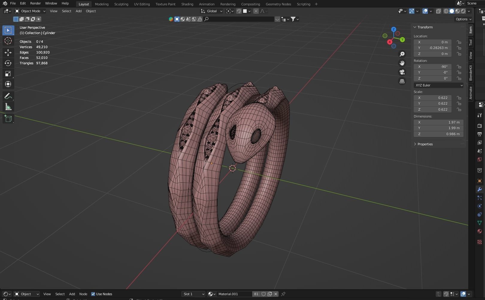 Snake Ring 3D print model 3D print model_5