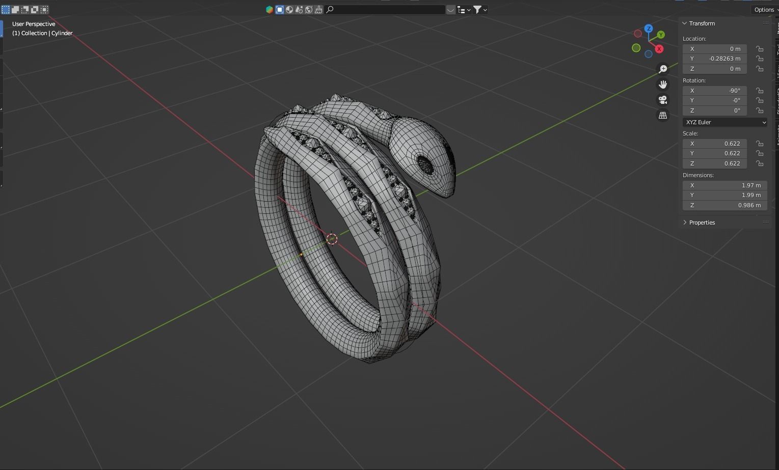 Snake Ring 3D print model 3D print model_4