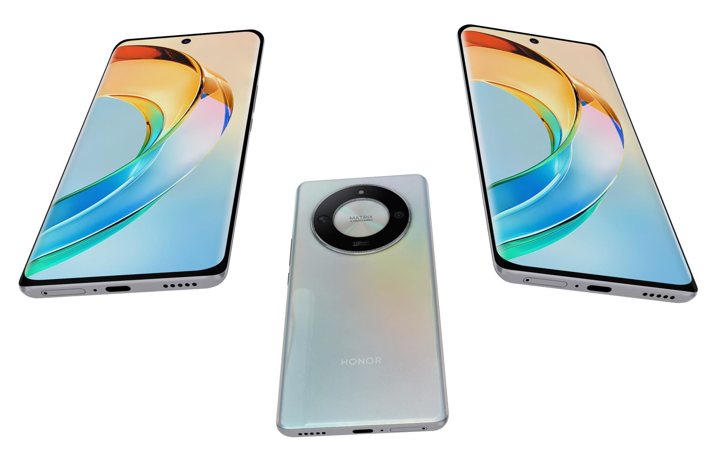 Honor X50 White Low-poly 3D model_2