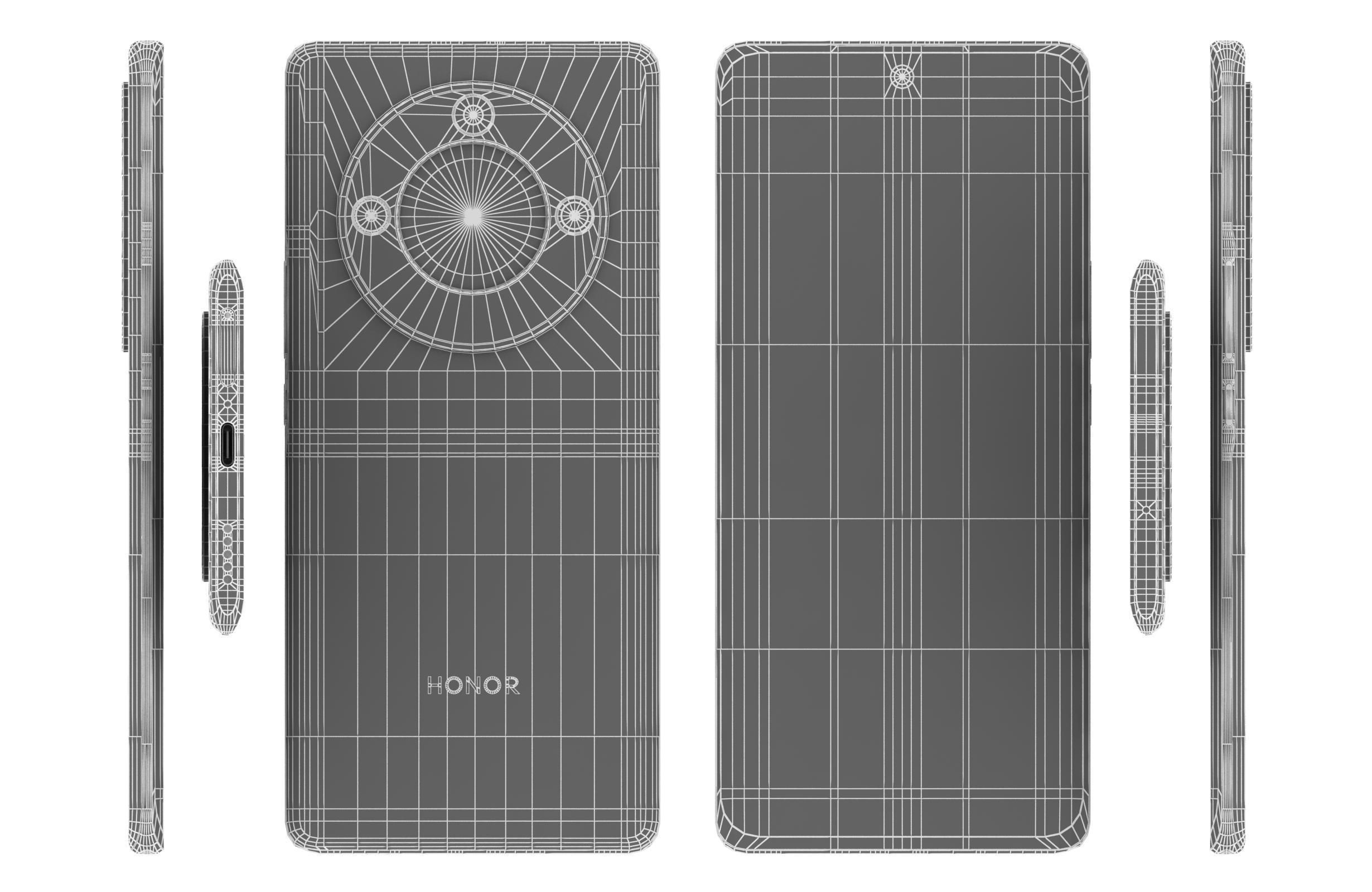 Honor X50 White Low-poly 3D model_16