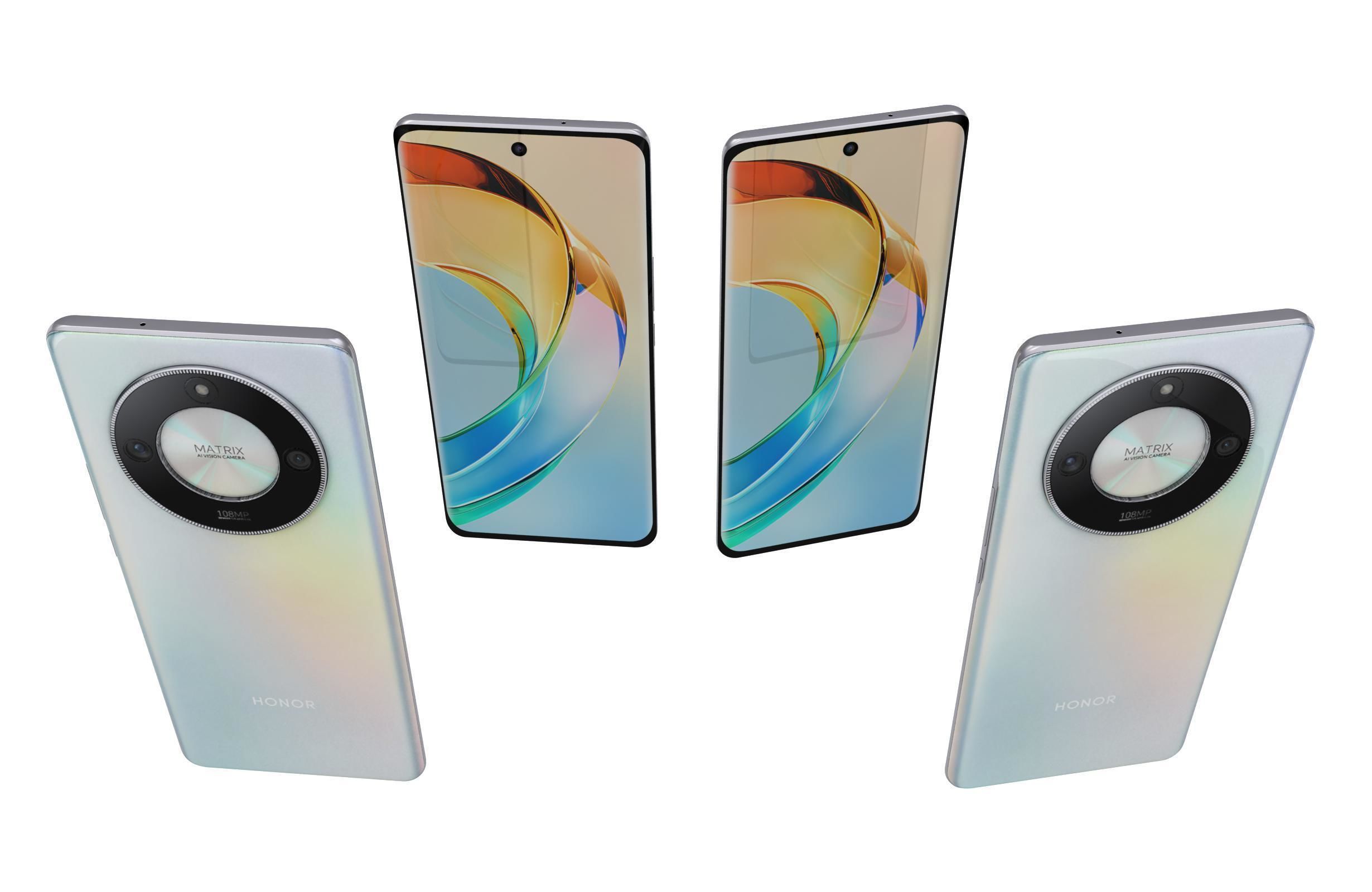 Honor X50 White Low-poly 3D model_4