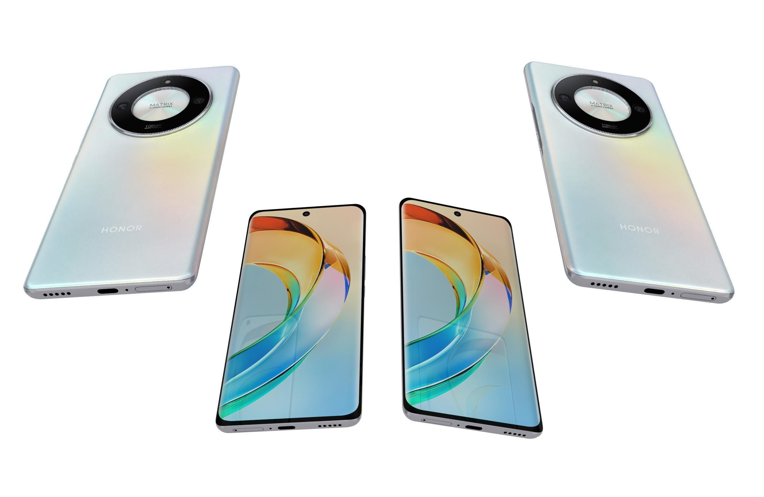 Honor X50 White Low-poly 3D model_5