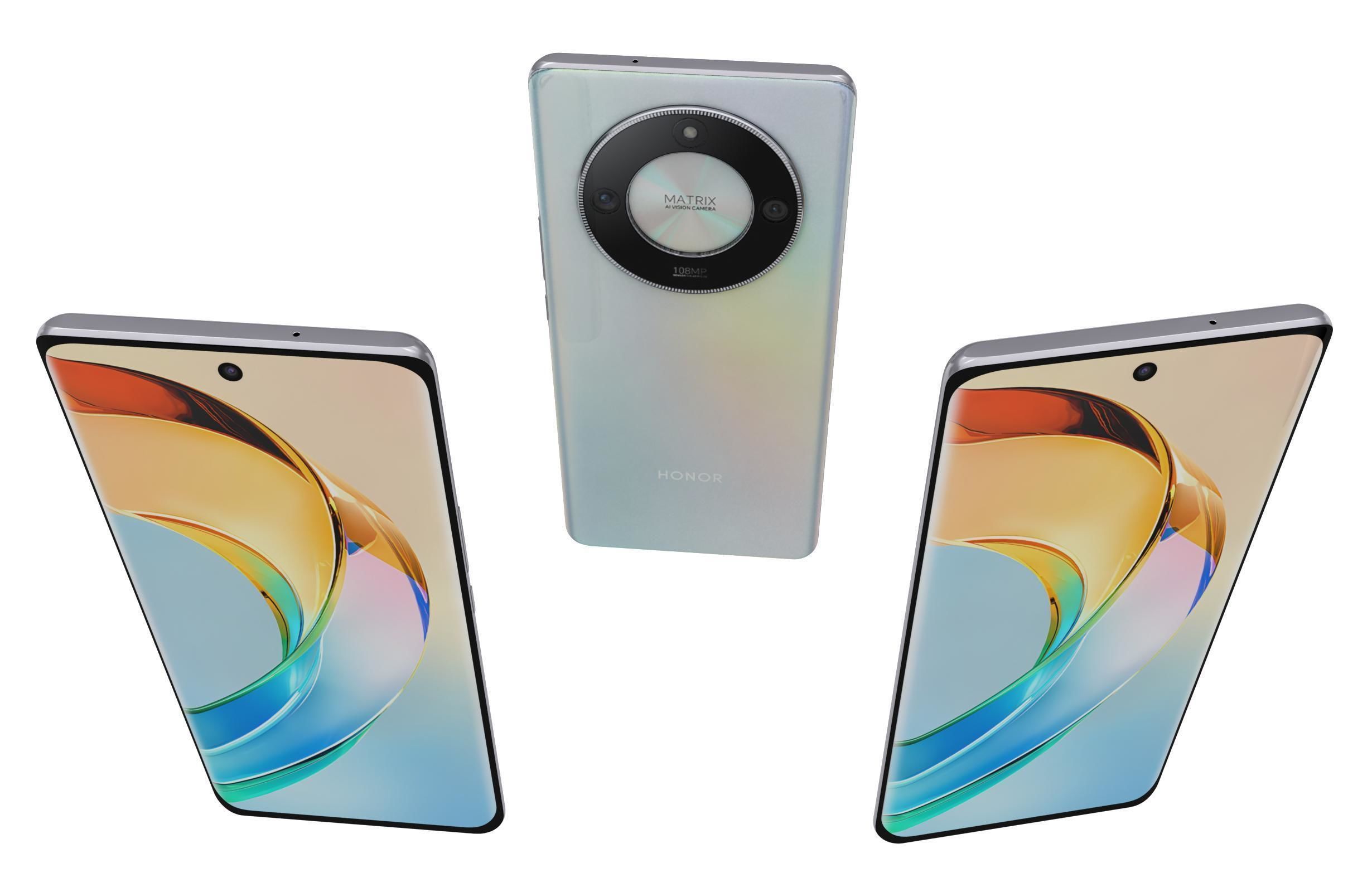 Honor X50 White Low-poly 3D model_1