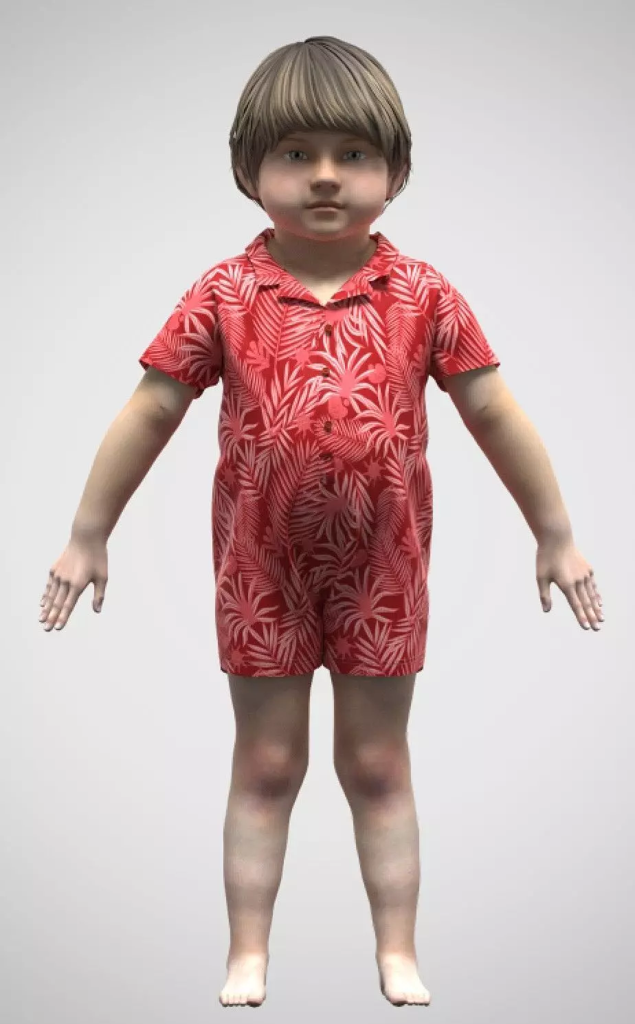 Baby Romper rigged model Low-poly 3D model