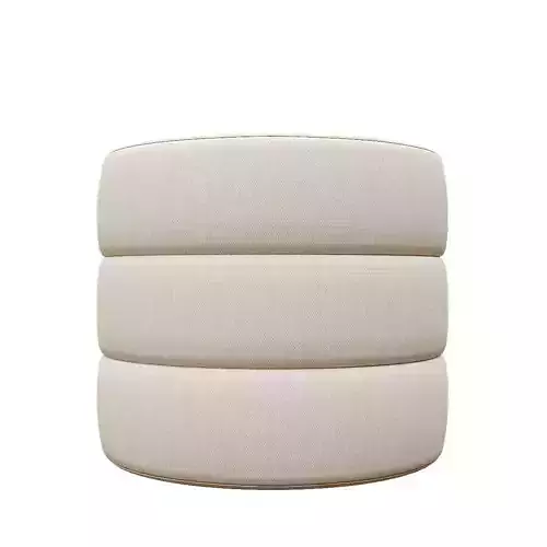 Puff ottoman white fabric