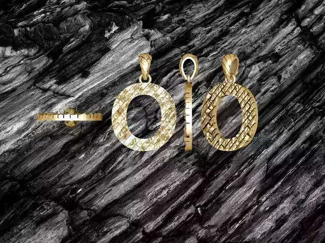 A Letter Alphabet Tiles Texture Pendant 3D Print Model