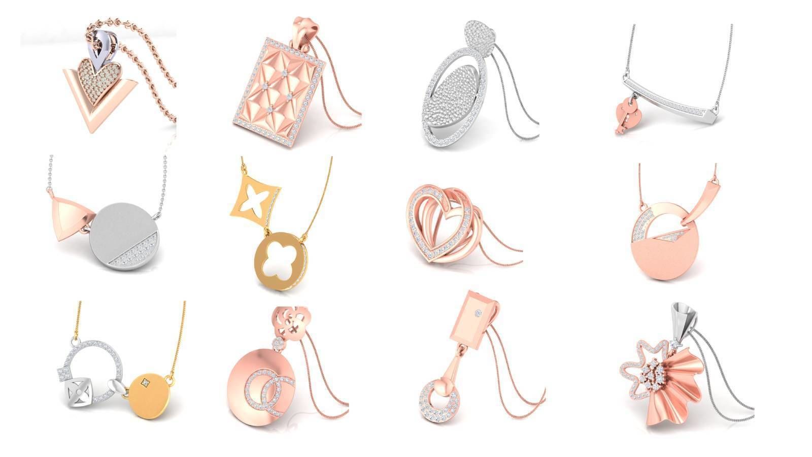 67 Cocktail Diamond Pendant Collection 3dm stl renders 3D Model 3D print model_3