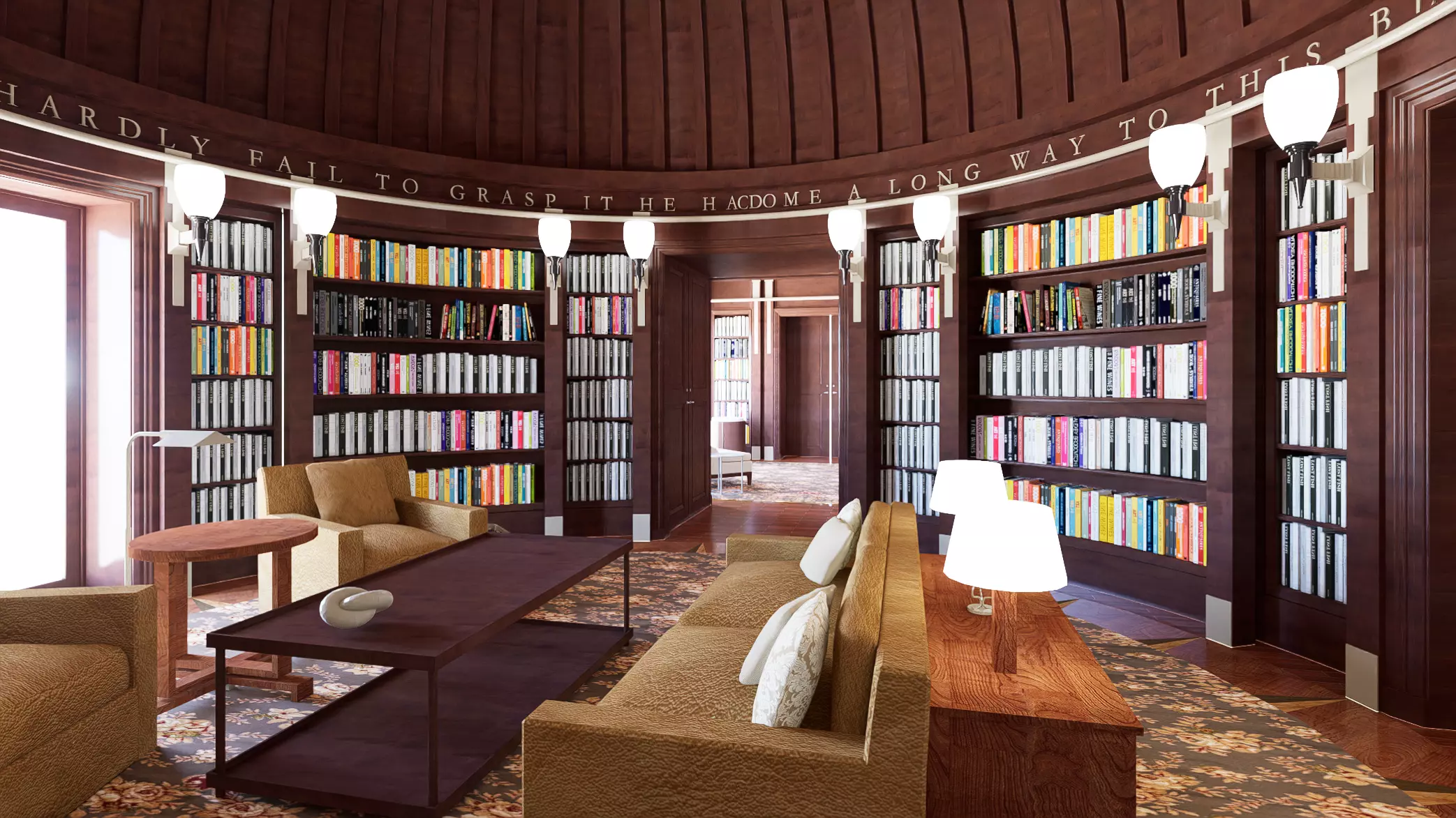  Old library European style library 3D model_0