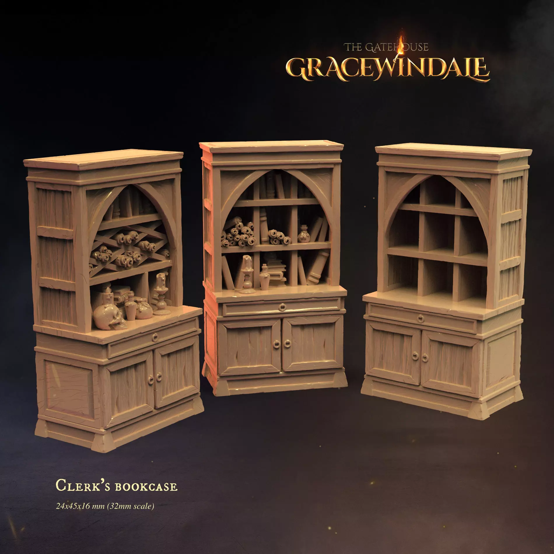 Gatehouse - Bookcase 3D print model_0