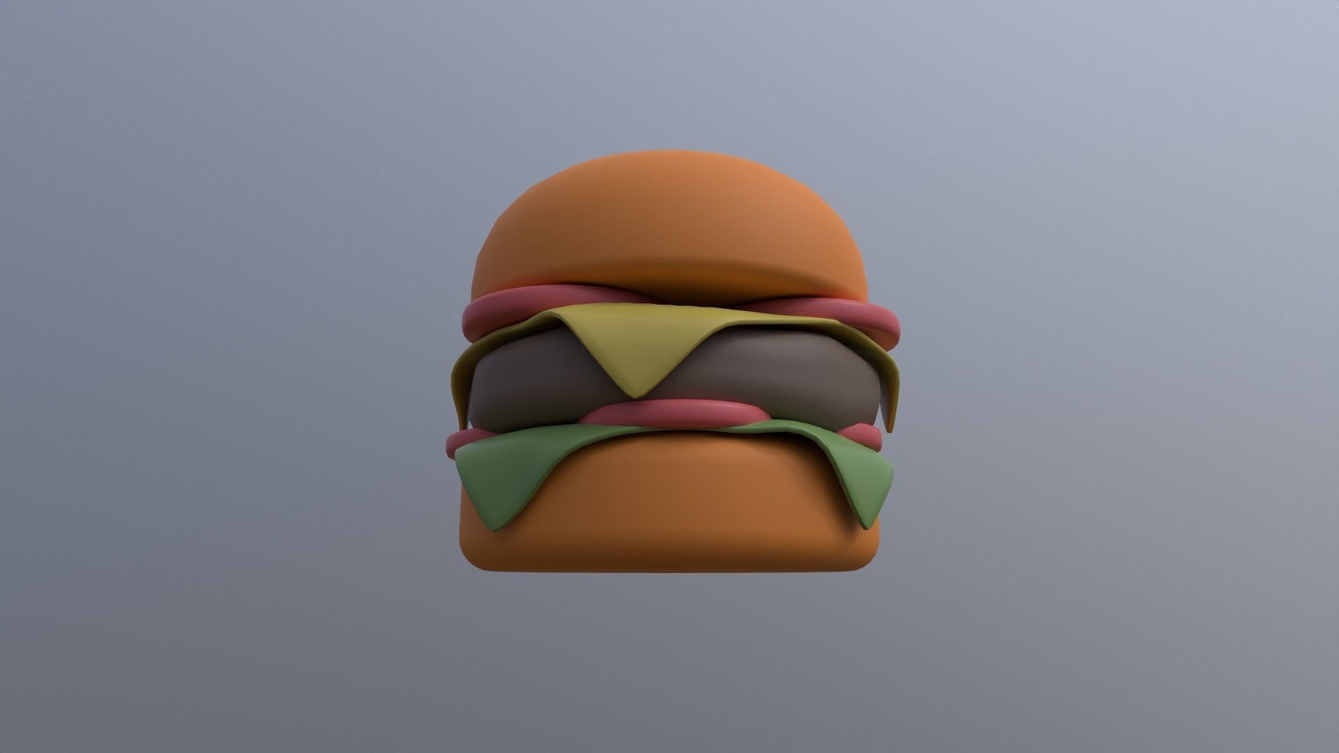 Hamburger 3D Model Low-poly 3D model_3