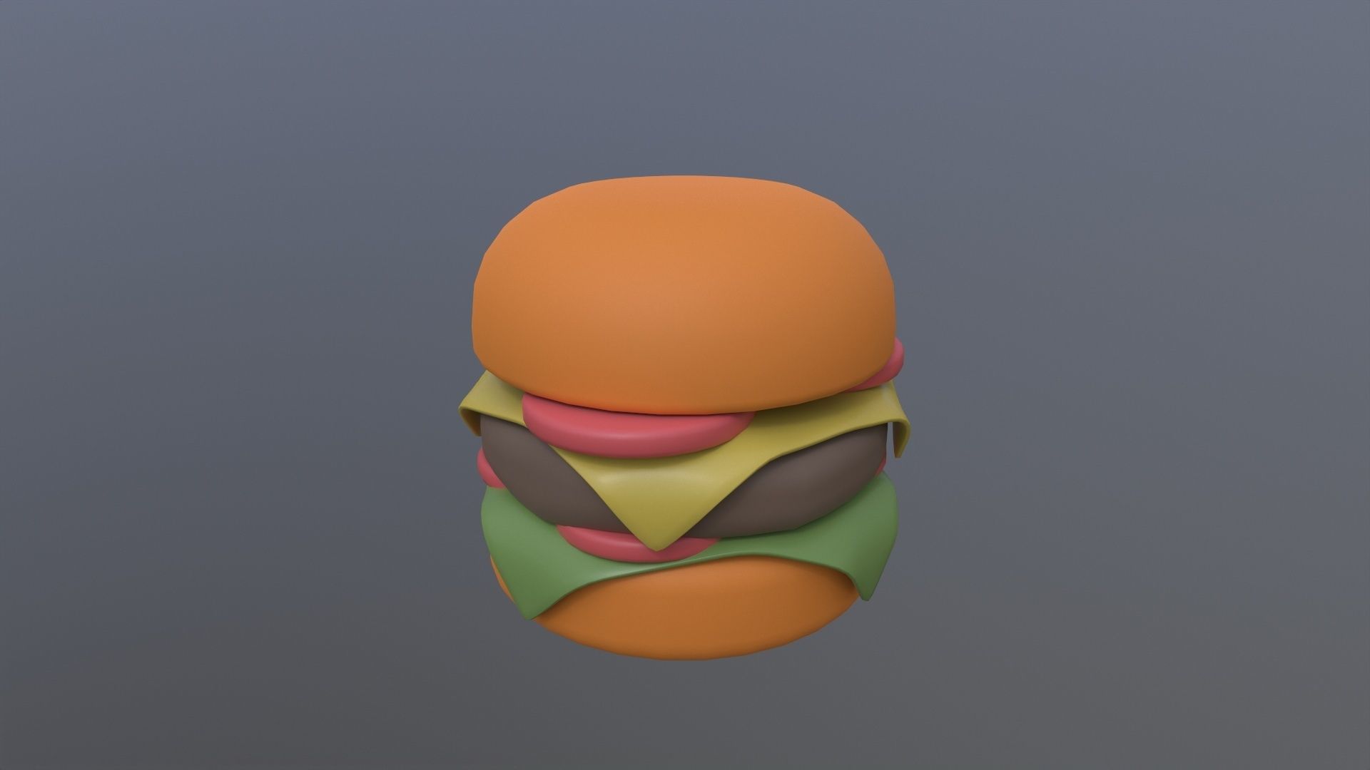 Hamburger 3D Model Low-poly 3D model_2