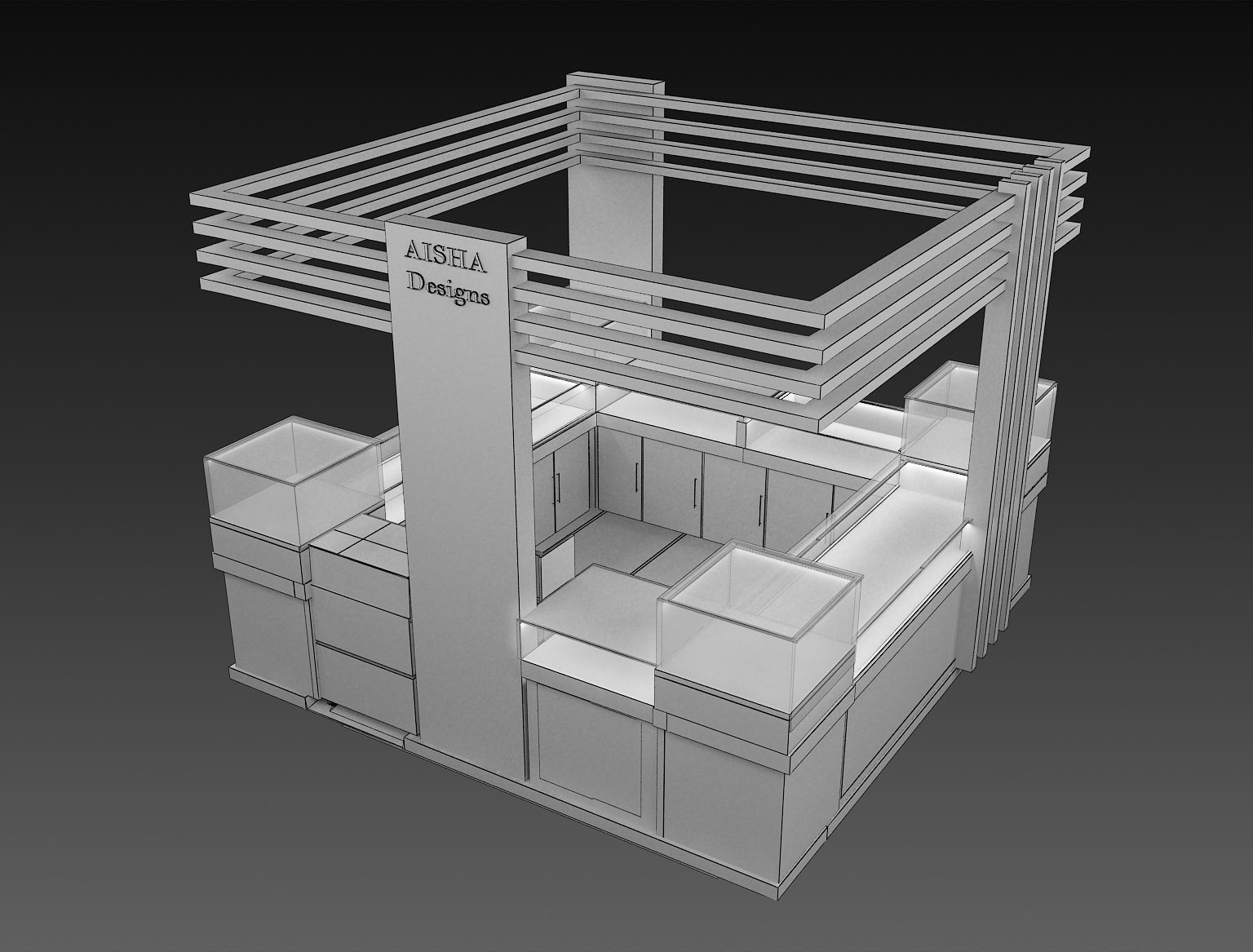 Booth Exhibition Stand a335 3D model_3