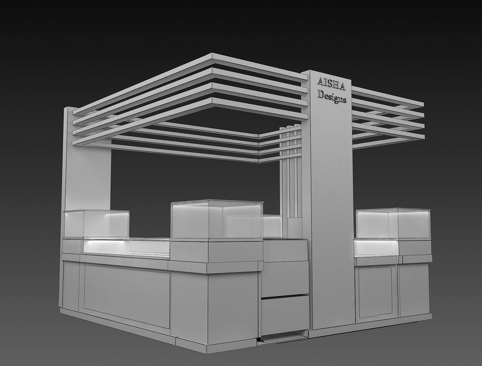 Booth Exhibition Stand a335 3D model_7