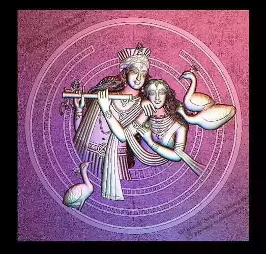 Radha Krishna Artcam Relief design 3D 3D print model
