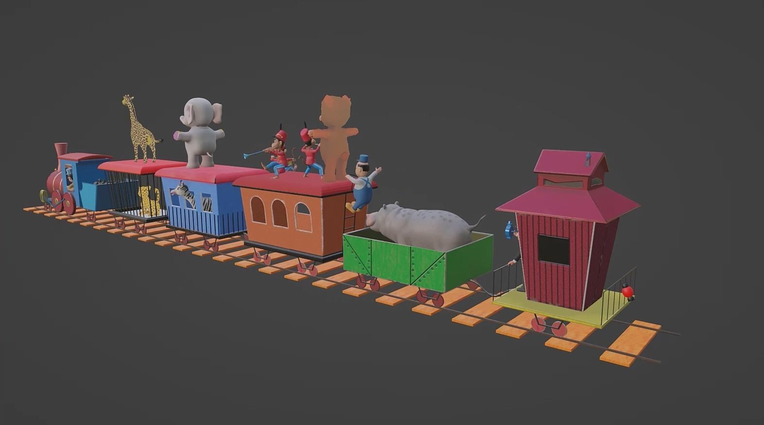 Animal Train 3D Model Inspired by a book of Roberts Elizabeth 3D model_12