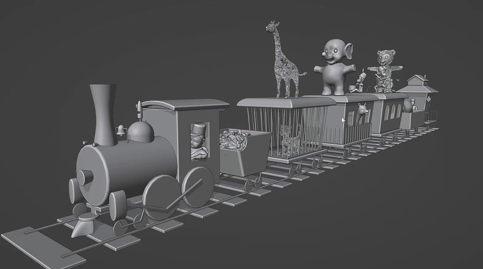 Animal Train 3D Model Inspired by a book of Roberts Elizabeth 3D model_17