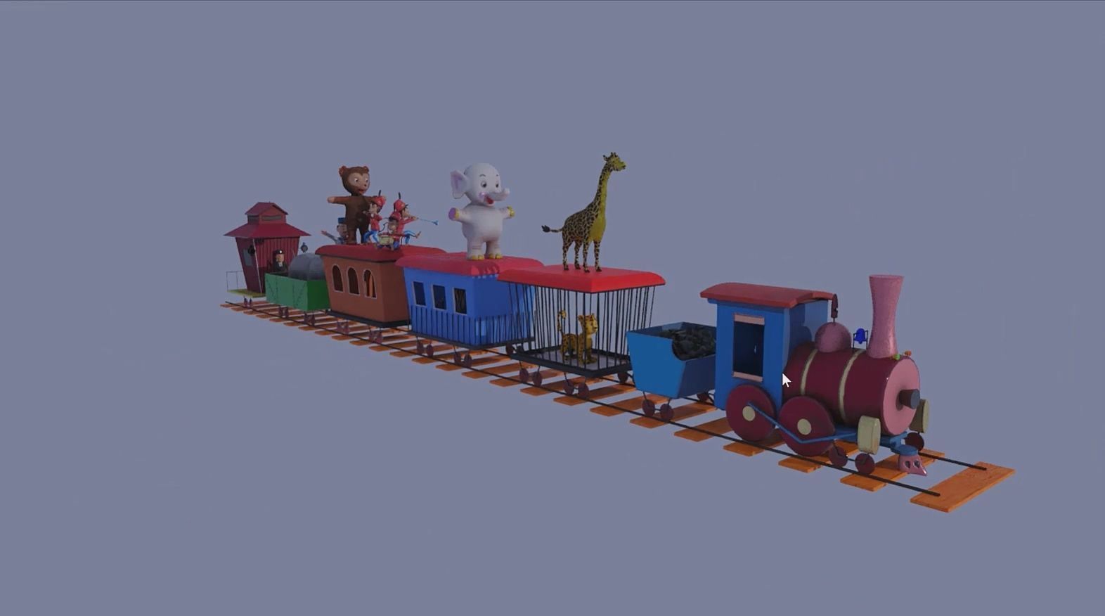 Animal Train 3D Model Inspired by a book of Roberts Elizabeth 3D model_29