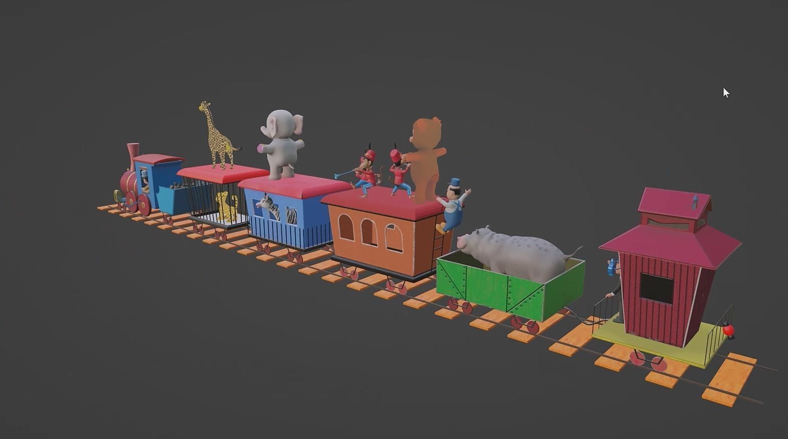 Animal Train 3D Model Inspired by a book of Roberts Elizabeth 3D model_19