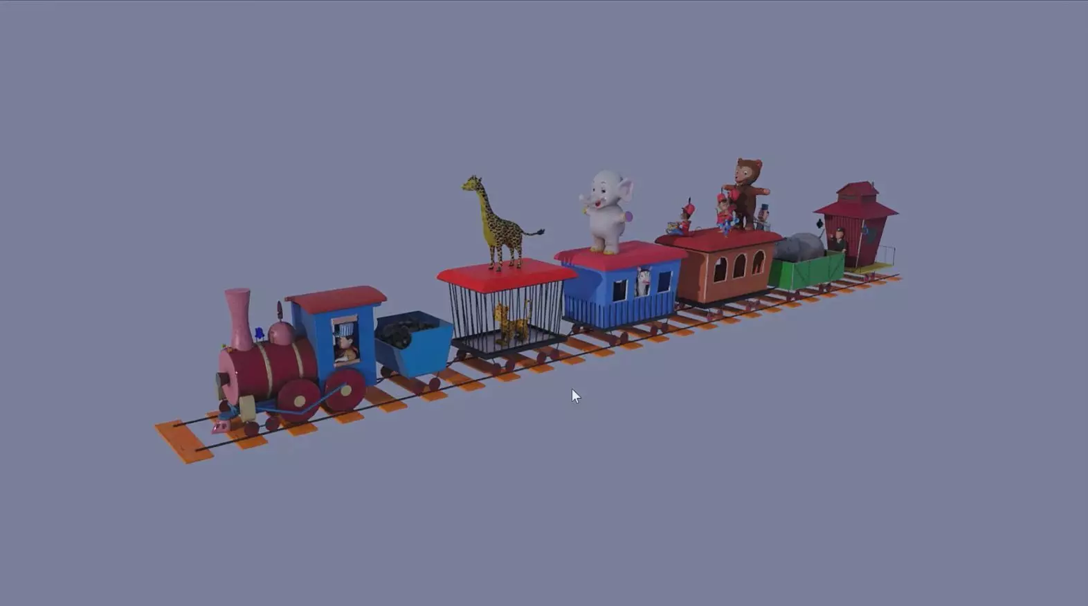 Animal Train 3D Model Inspired by a book of Roberts Elizabeth 3D model_0