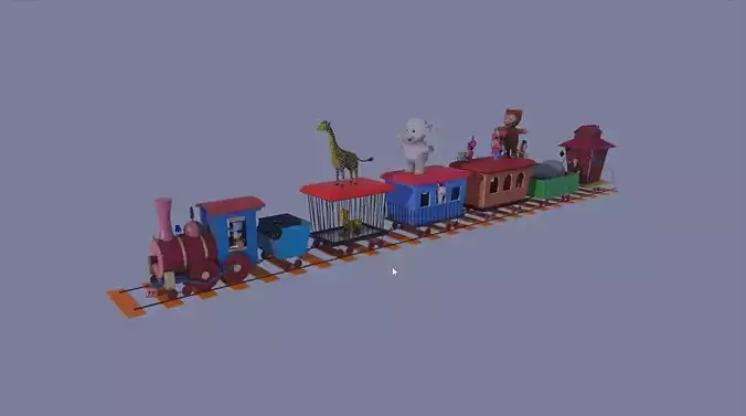 Animal Train 3D Model Inspired by a book of Roberts Elizabeth