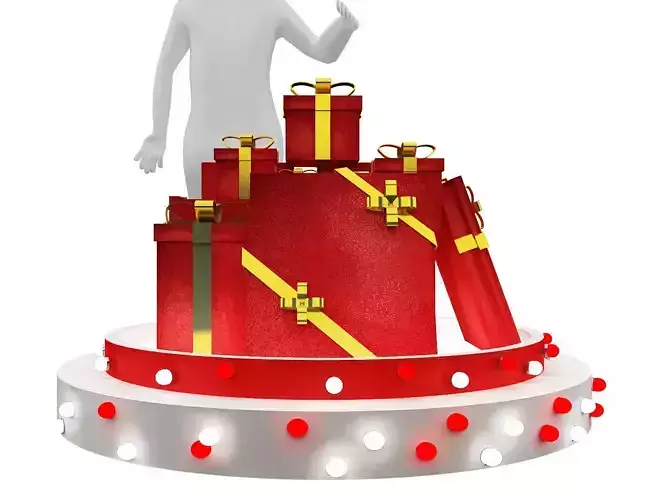 Christmas Gift Event Stand a340 3D model