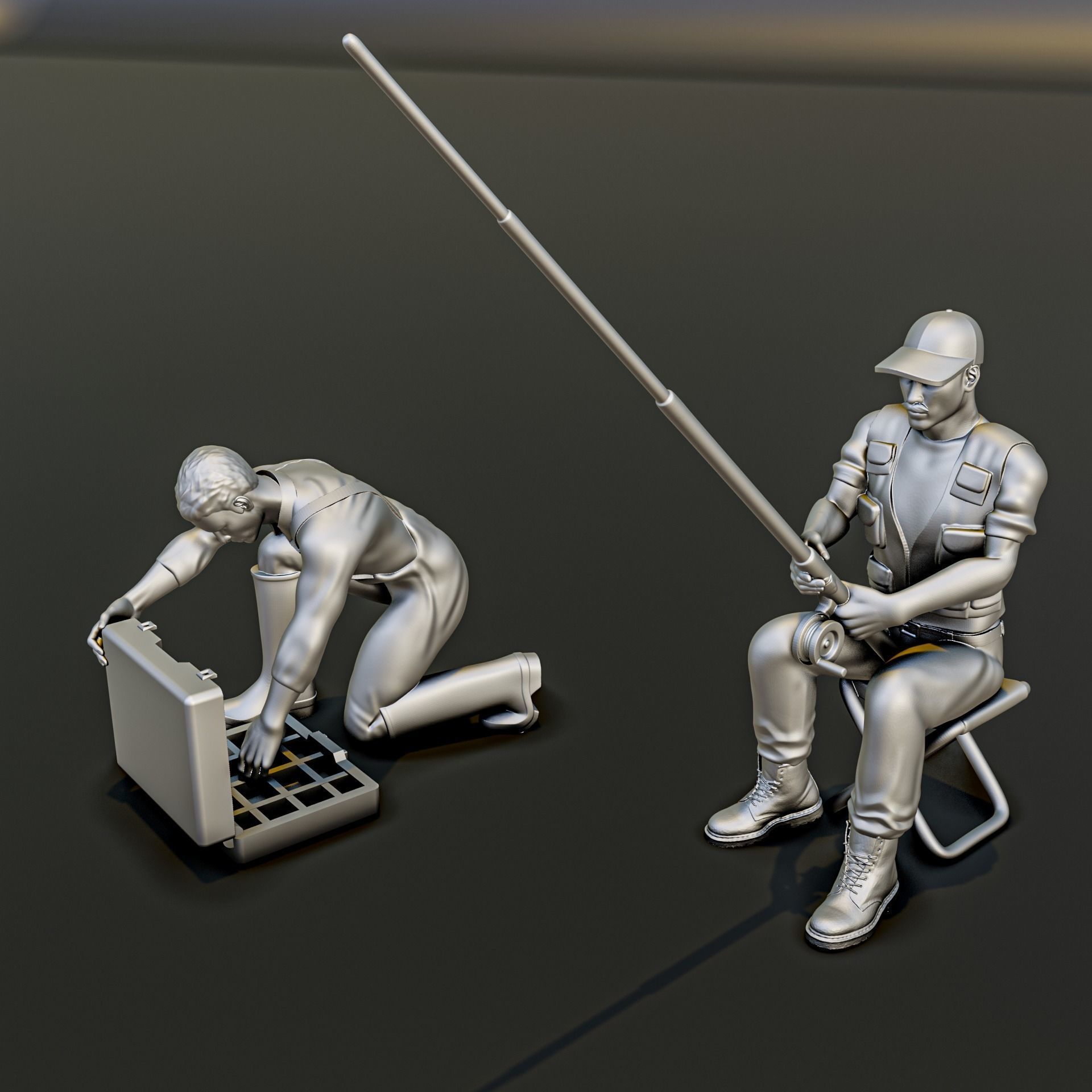 Fishing Diorama Pack 3D print model_9
