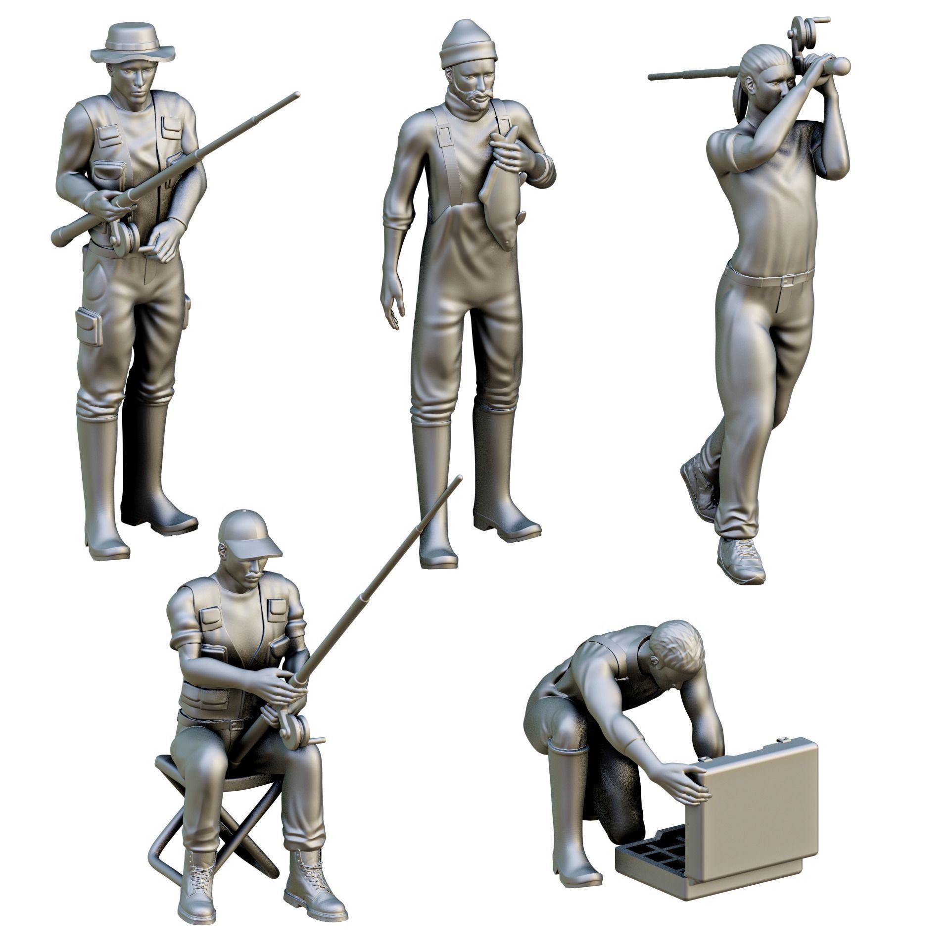 Fishing Diorama Pack 3D print model_2