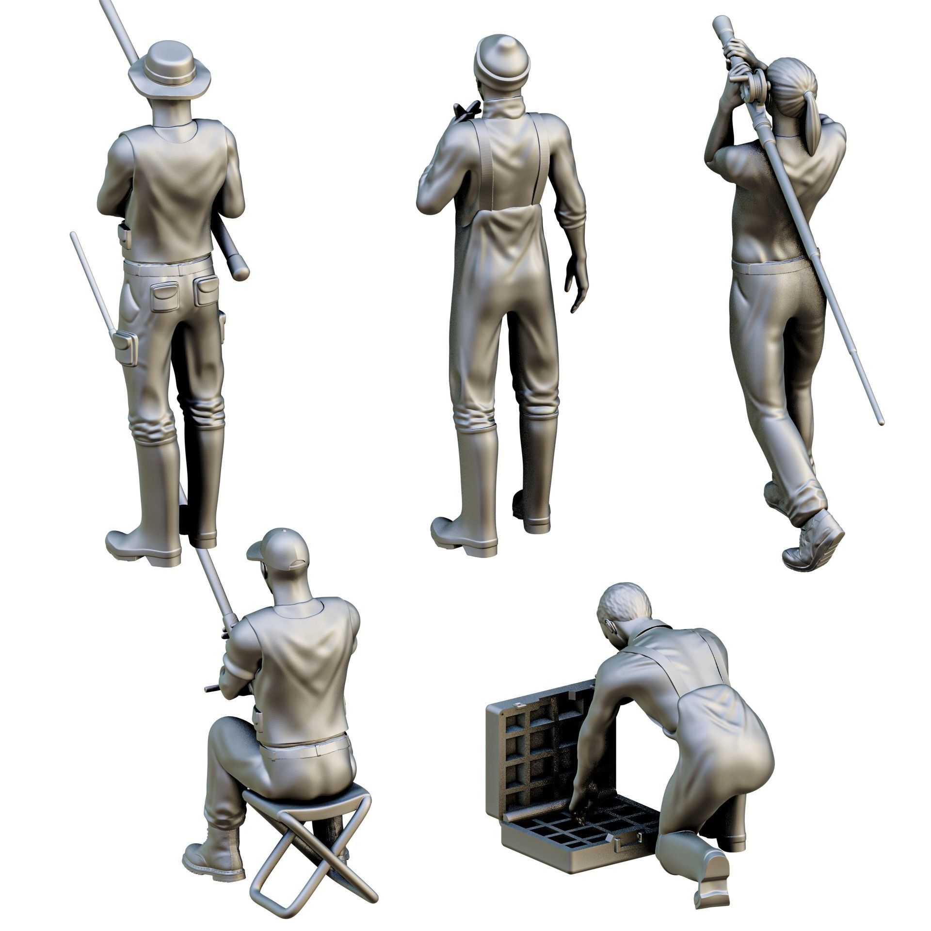 Fishing Diorama Pack 3D print model_3
