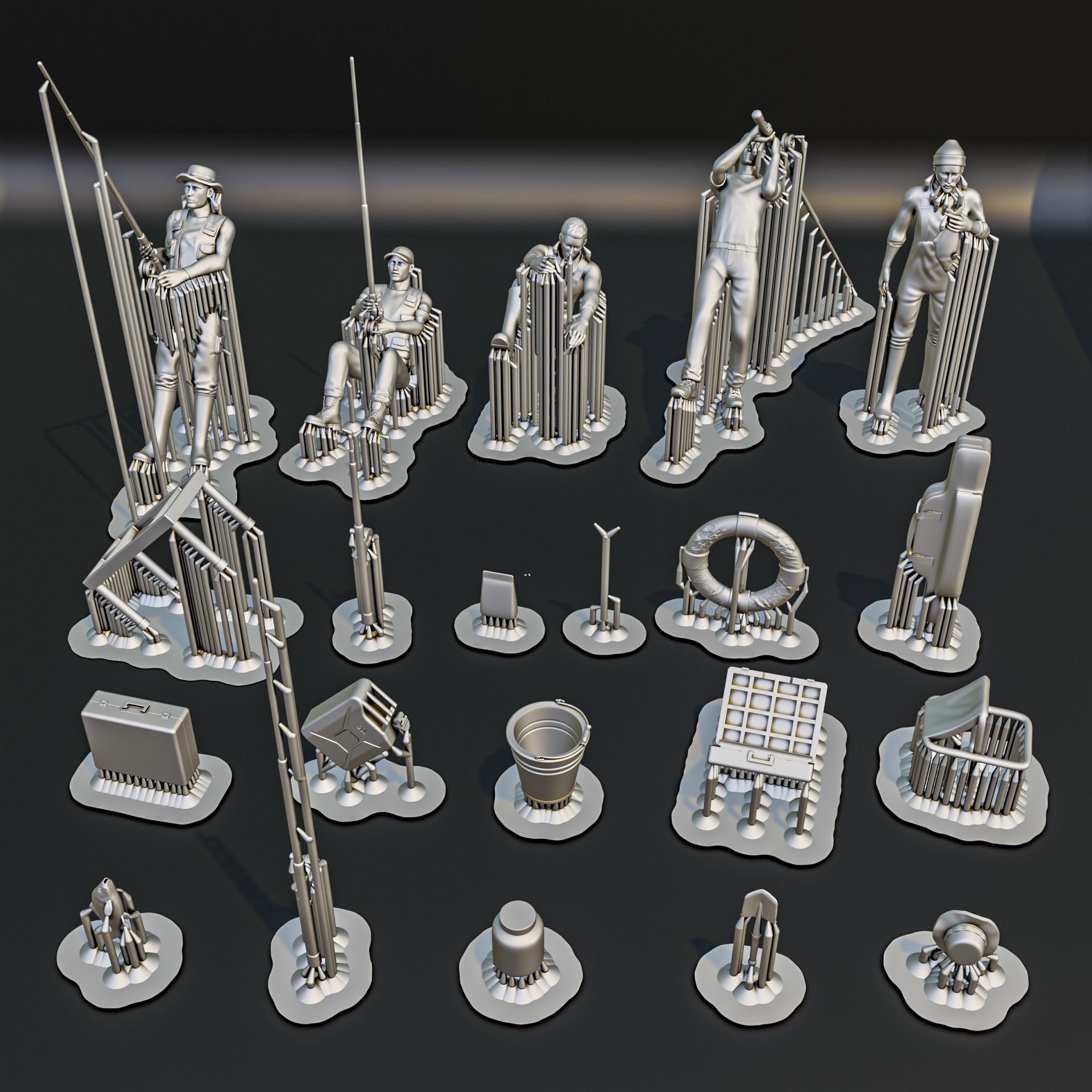 Fishing Diorama Pack 3D print model_10