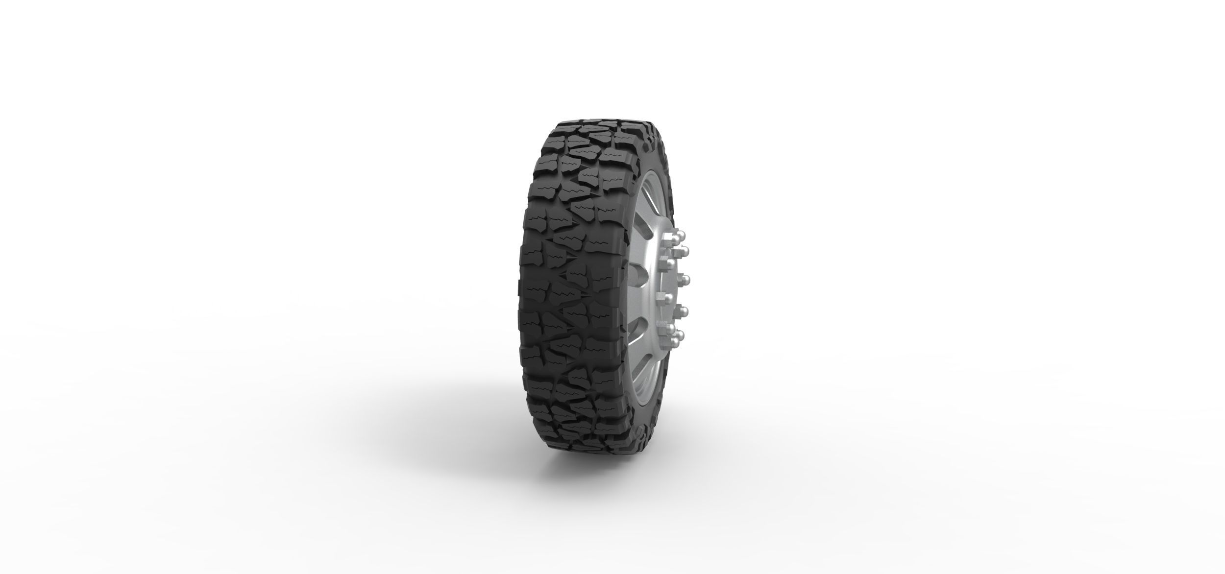 Front semi wheel for pickup V21 Scale 1 to 25 3D print model_2