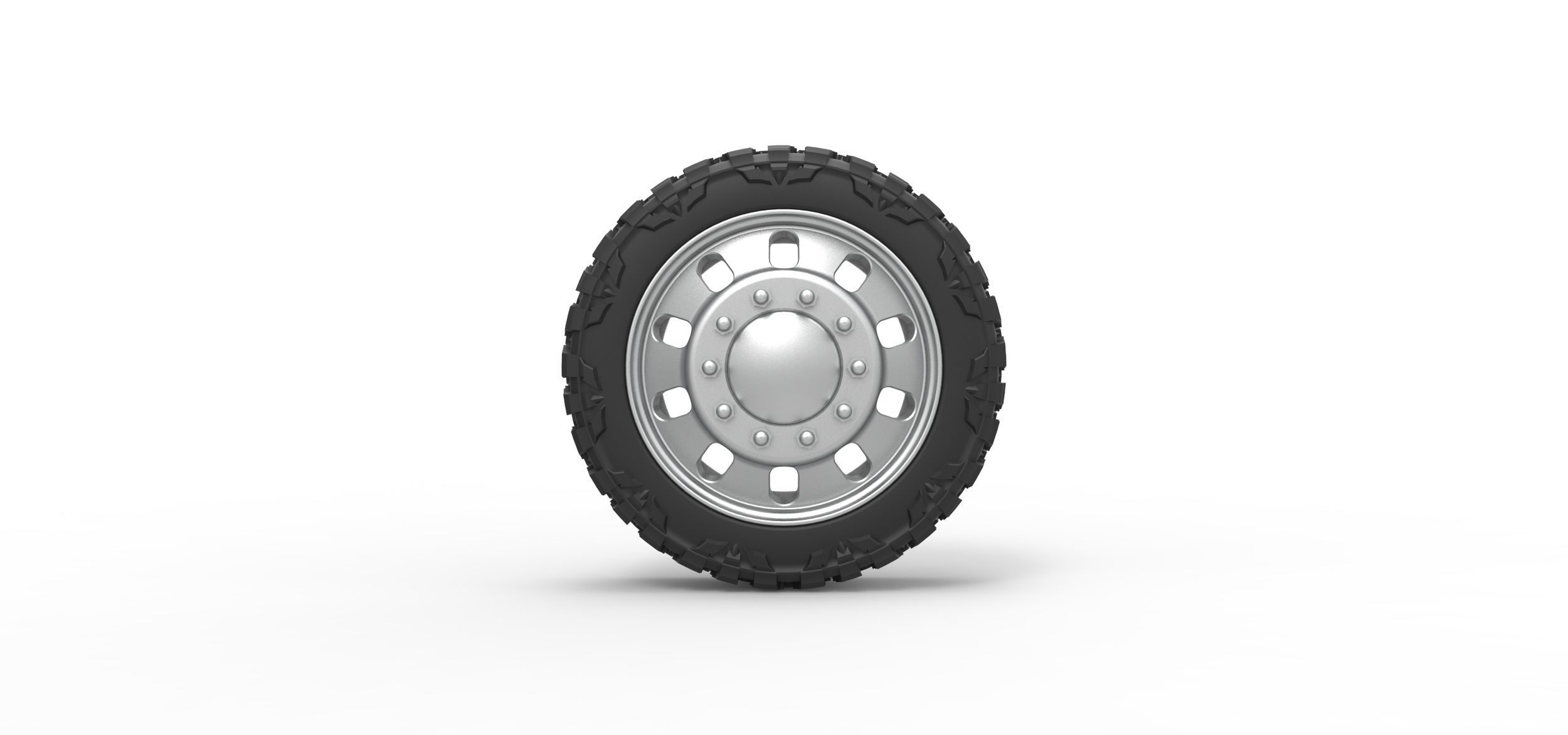 Front semi wheel for pickup V21 Scale 1 to 25 3D print model_4