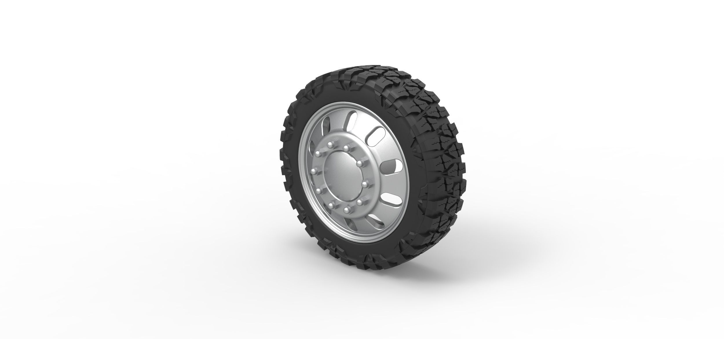 Front semi wheel for pickup V21 Scale 1 to 25 3D print model_6