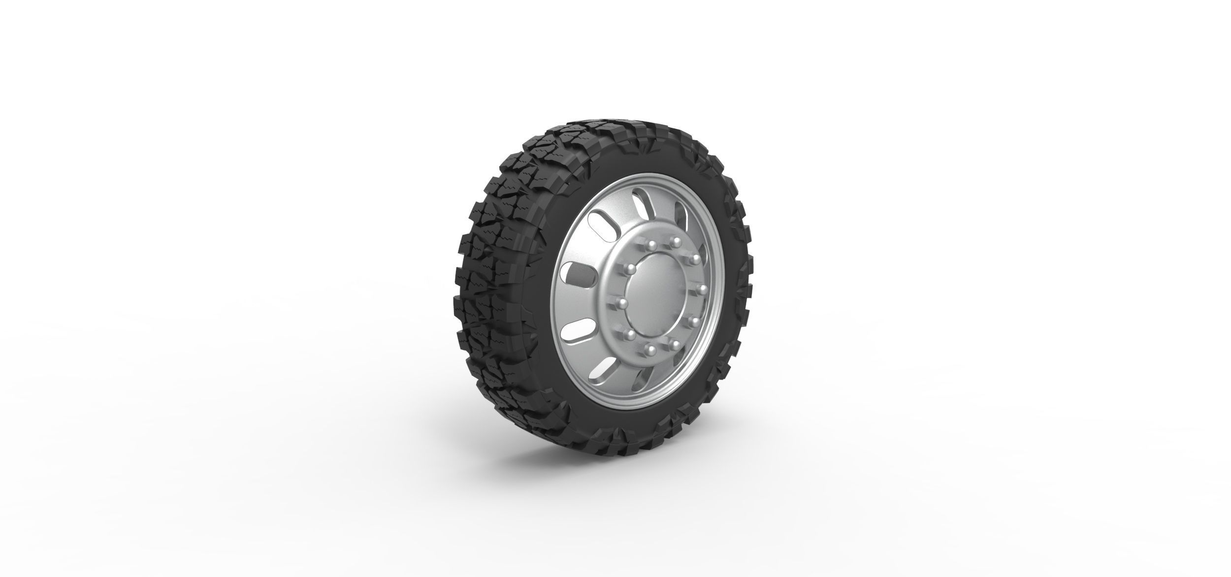 Front semi wheel for pickup V21 Scale 1 to 25 3D print model_1