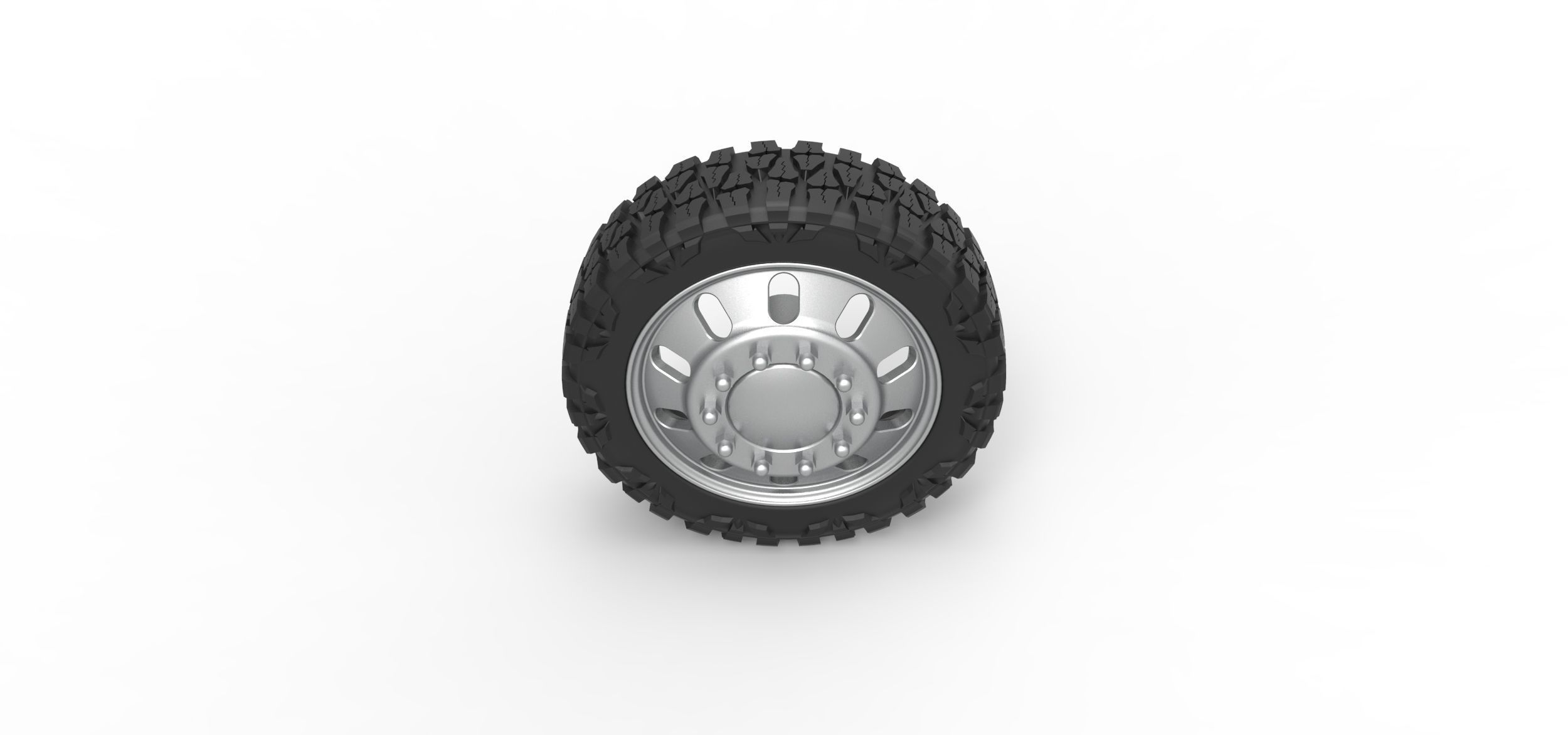 Front semi wheel for pickup V21 Scale 1 to 25 3D print model_5