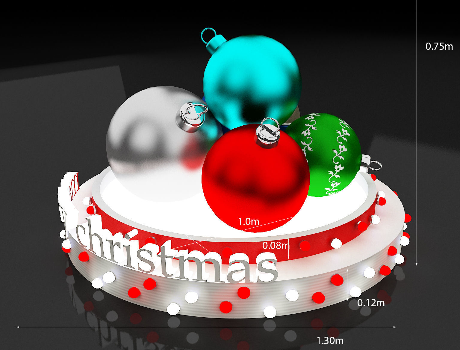 Christmas Gift Event Stand a341 3D model_9