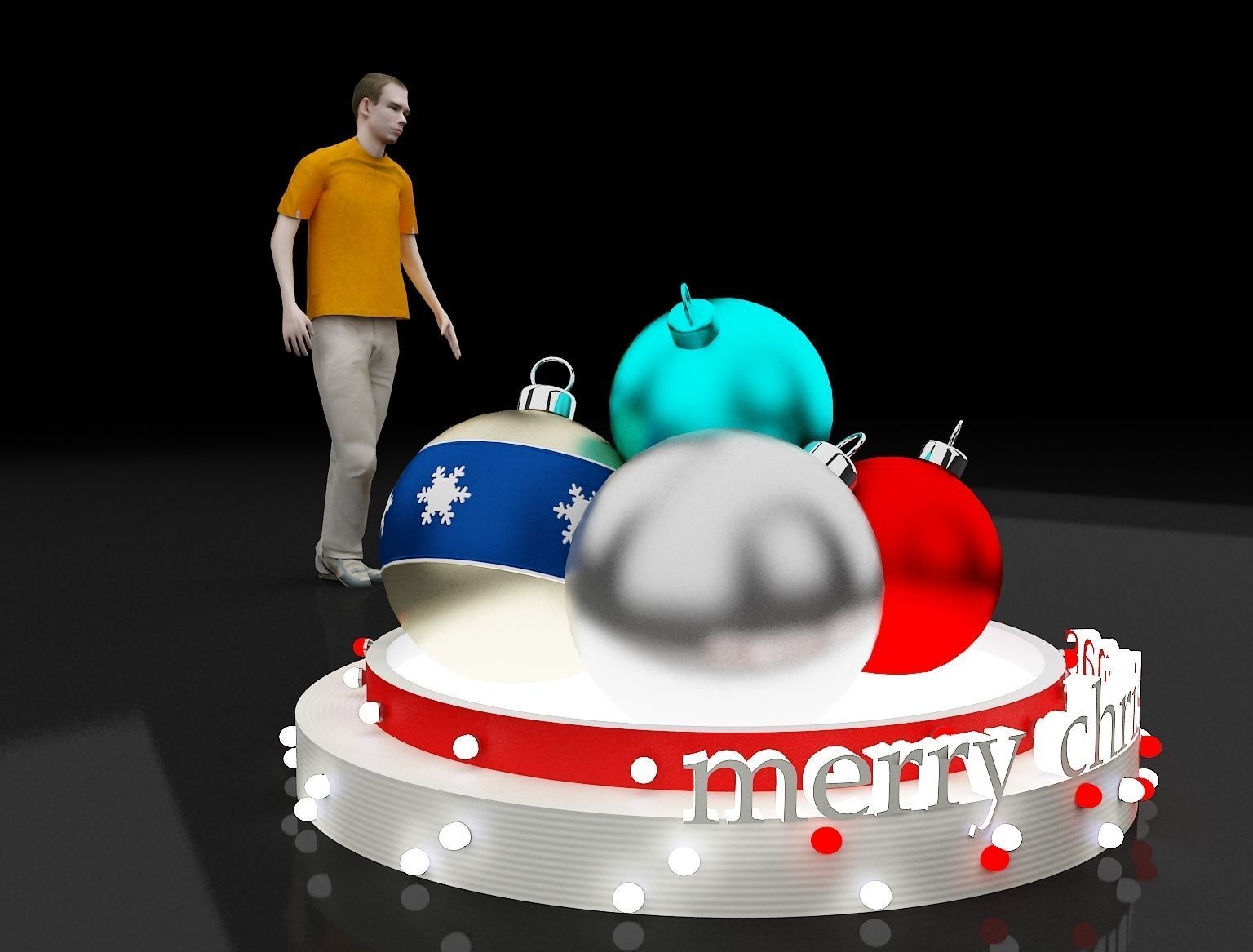 Christmas Gift Event Stand a341 3D model_7