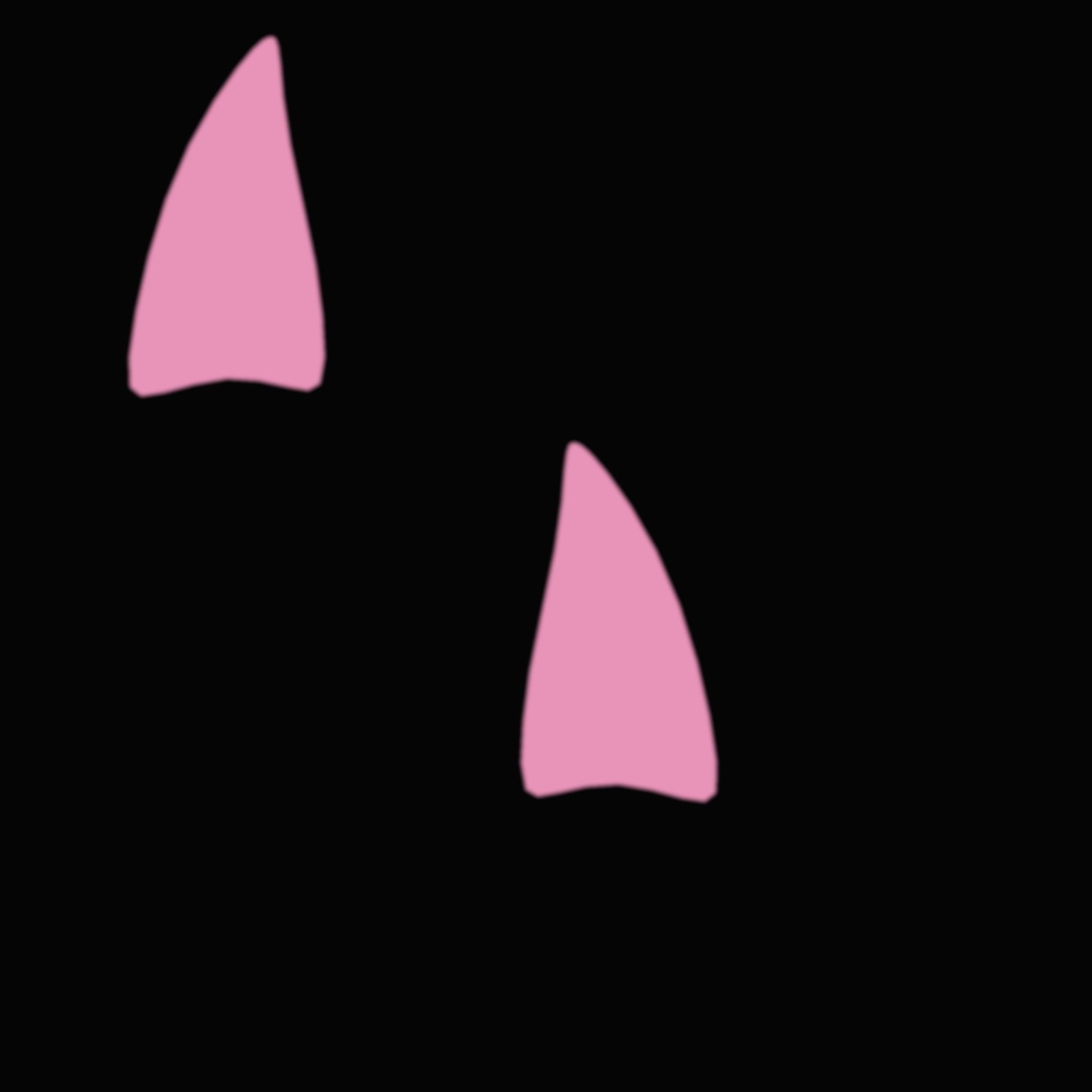 Furry Ears Tiara D01 Black - Headband Character Design Low-poly 3D model_27