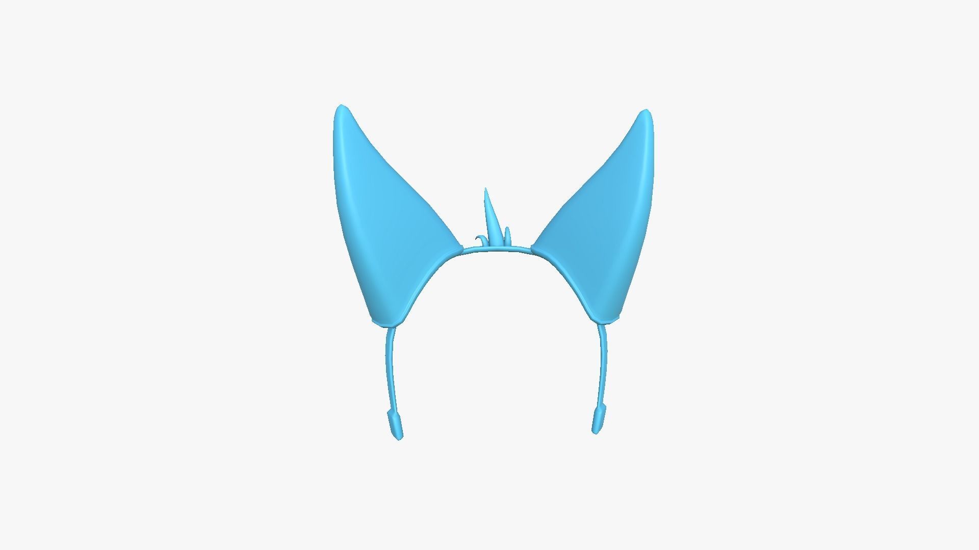 Furry Ears Tiara D03 Blue - Headband Character Design Low-poly 3D model_14