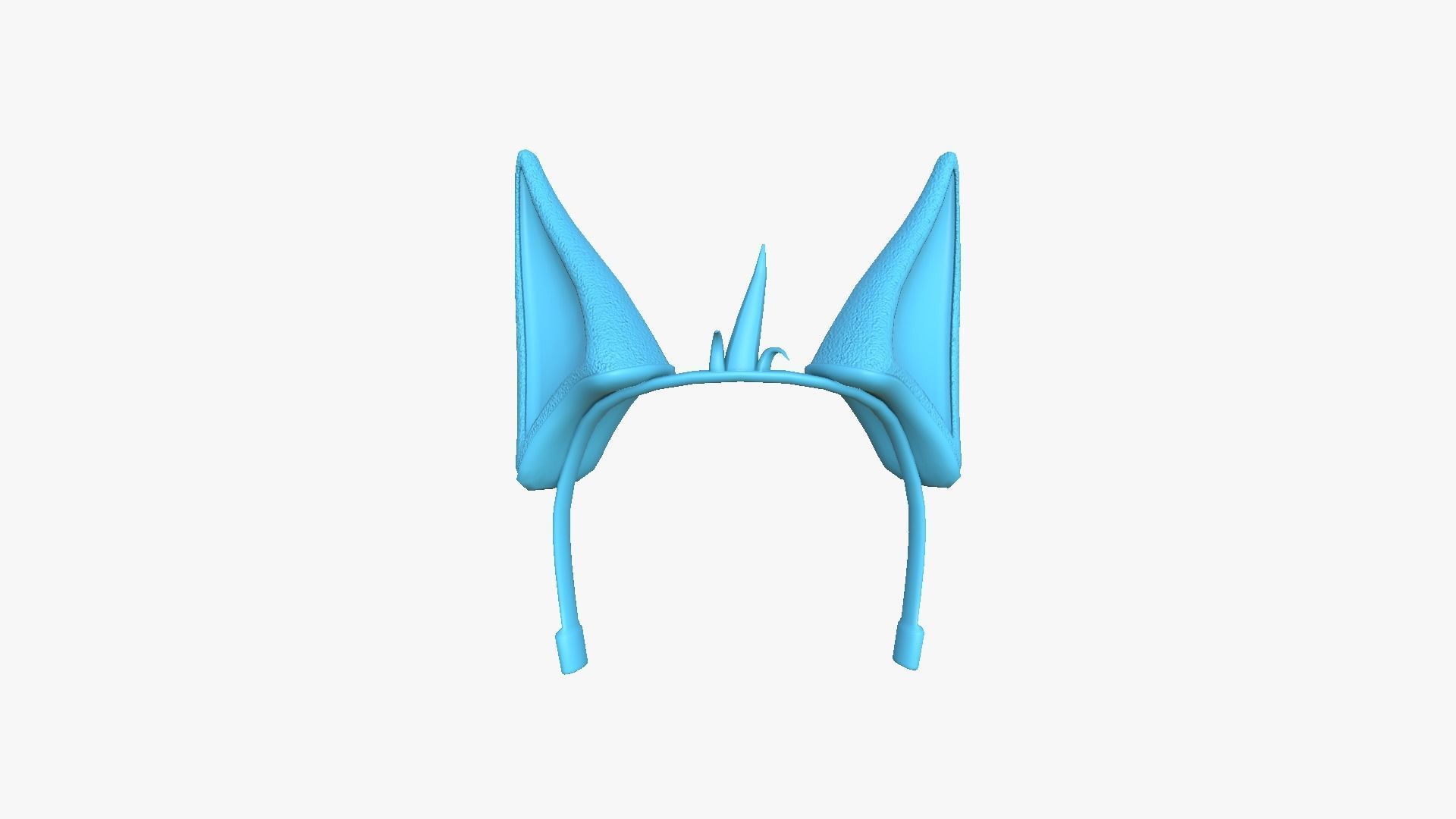 Furry Ears Tiara D03 Blue - Headband Character Design Low-poly 3D model_7