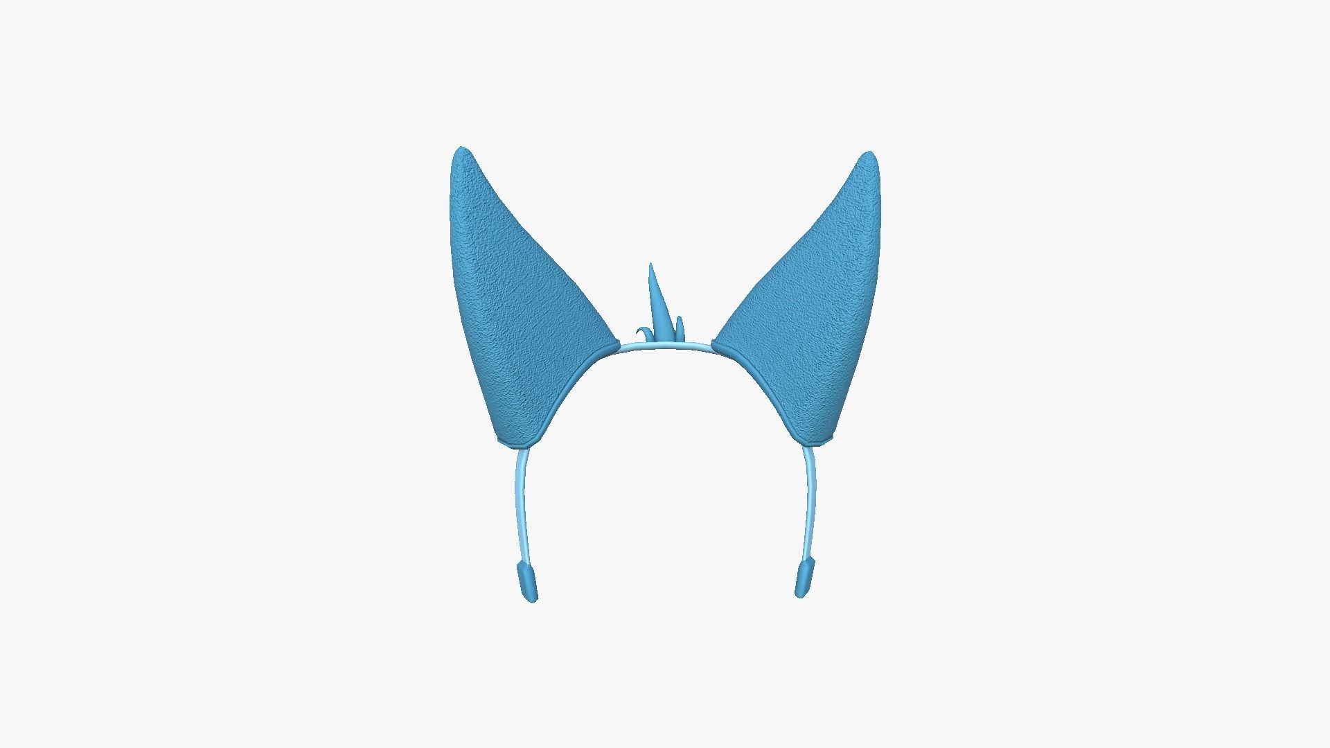 Furry Ears Tiara D03 Blue - Headband Character Design Low-poly 3D model_3