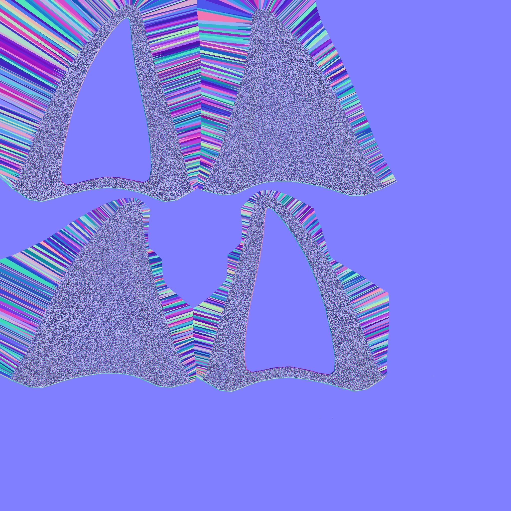 Furry Ears Tiara D03 Blue - Headband Character Design Low-poly 3D model_26