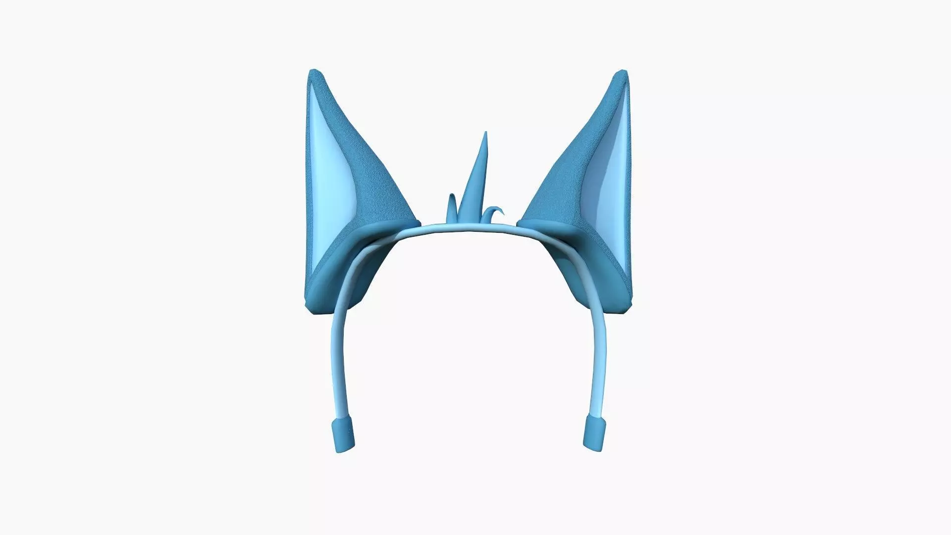 Furry Ears Tiara D03 Blue - Headband Character Design Low-poly 3D model_0