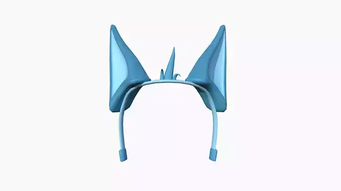 Furry Ears Tiara D03 Blue - Headband Character Design Low-poly 3D model