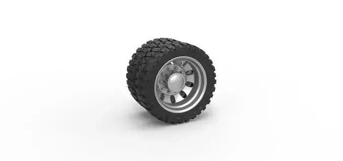 Rear semi wheel for pickup V21 Scale 1 to 25