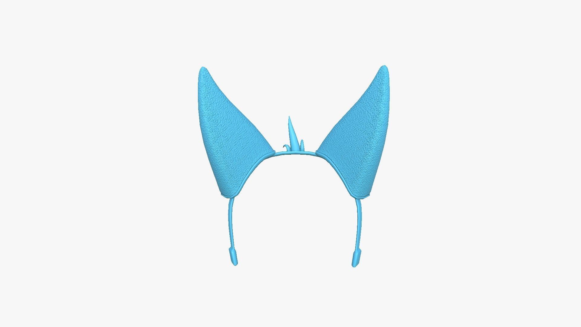 Furry Ears Tiara D04 Beige - Headband Character Design Low-poly 3D model_11