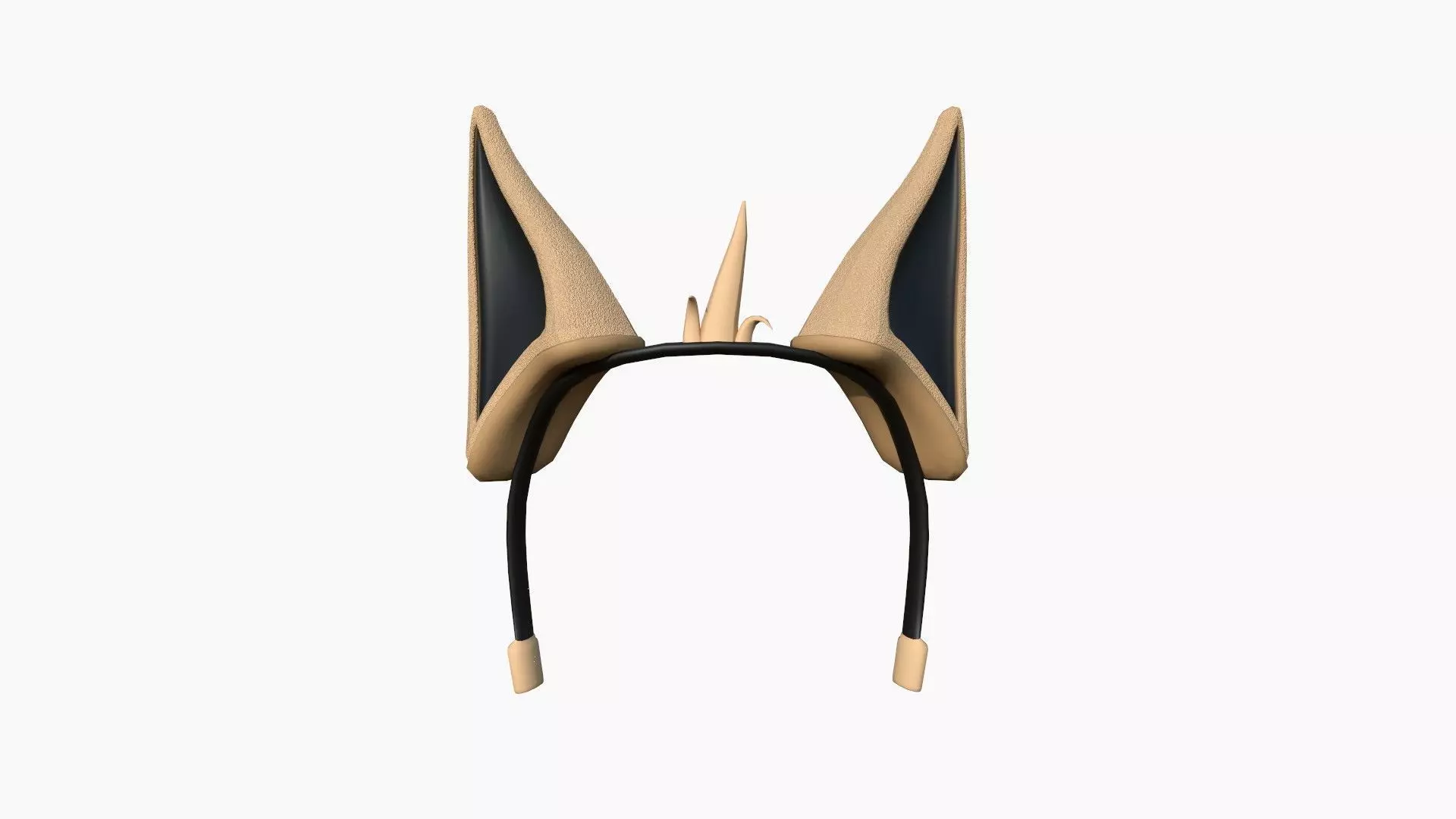 Furry Ears Tiara D04 Beige - Headband Character Design Low-poly 3D model_0