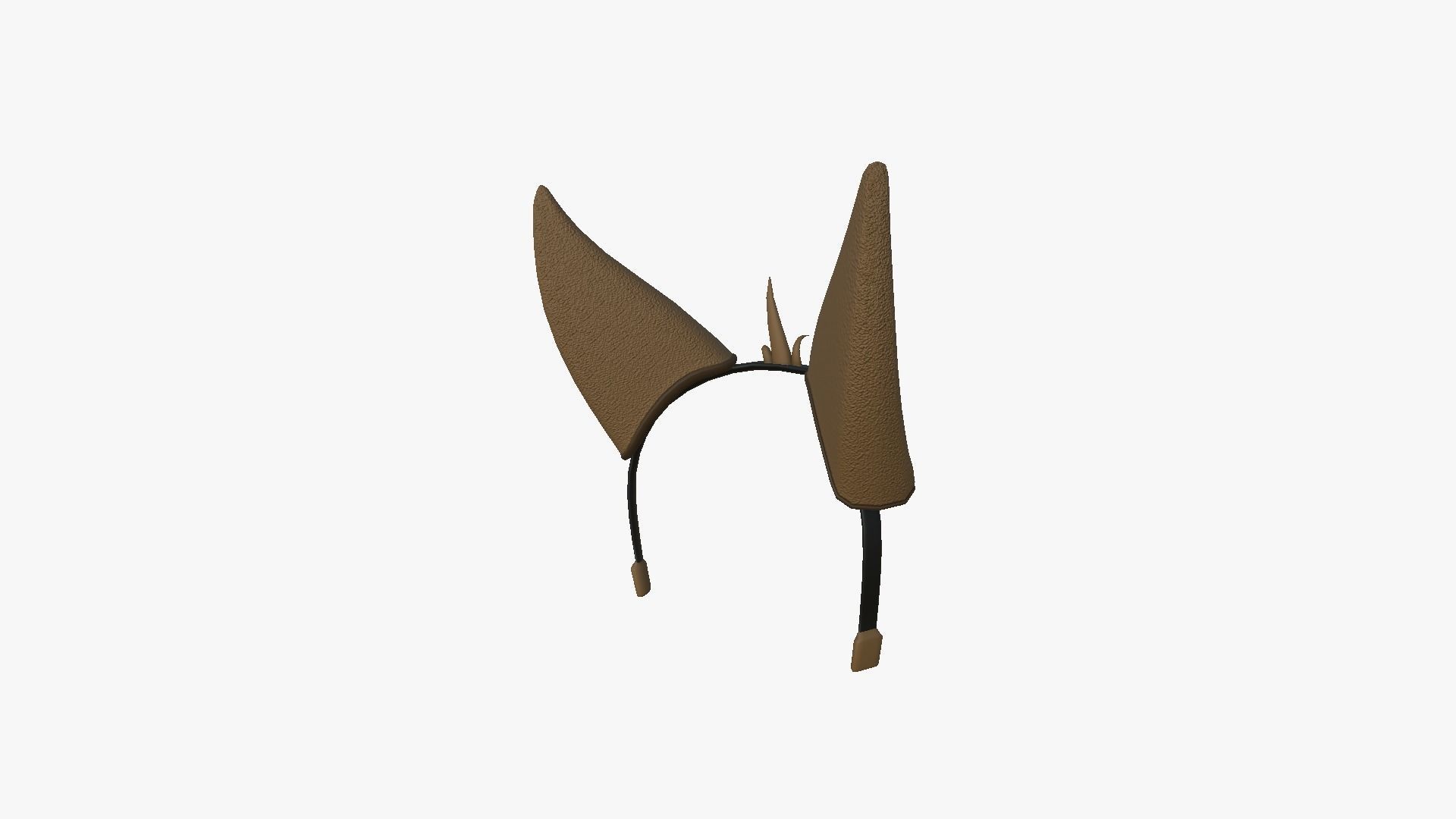 Furry Ears Tiara D05 Brown - Headband Character Design Low-poly 3D model_2