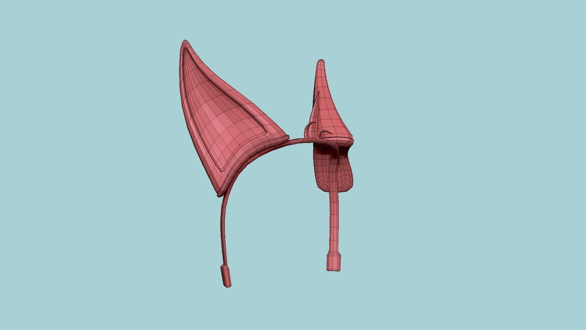 Furry Ears Tiara D05 Brown - Headband Character Design Low-poly 3D model_18