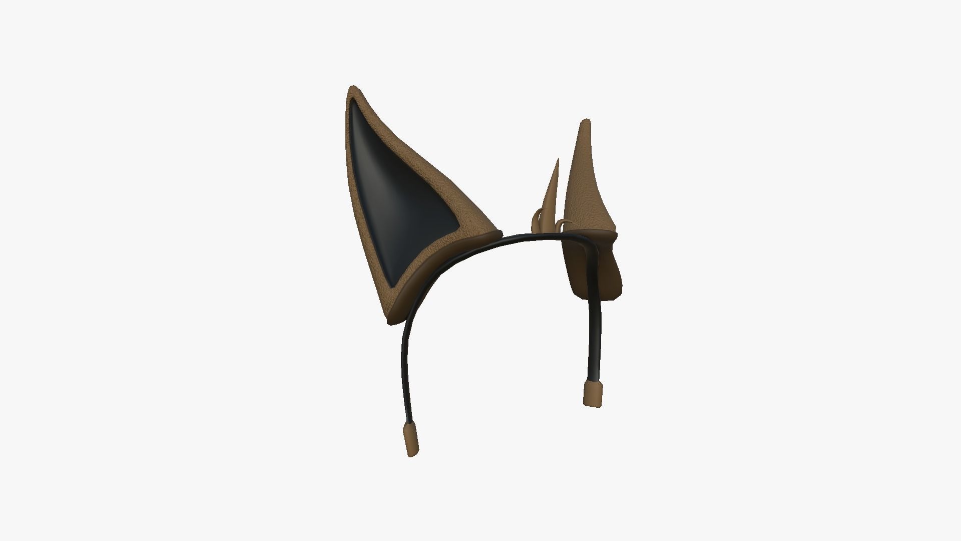 Furry Ears Tiara D05 Brown - Headband Character Design Low-poly 3D model_1